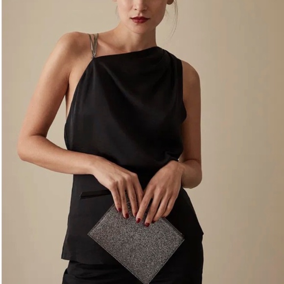 REISS Adalee Strappy Satin Top – Black (Size 6) - Picture 5 of 9